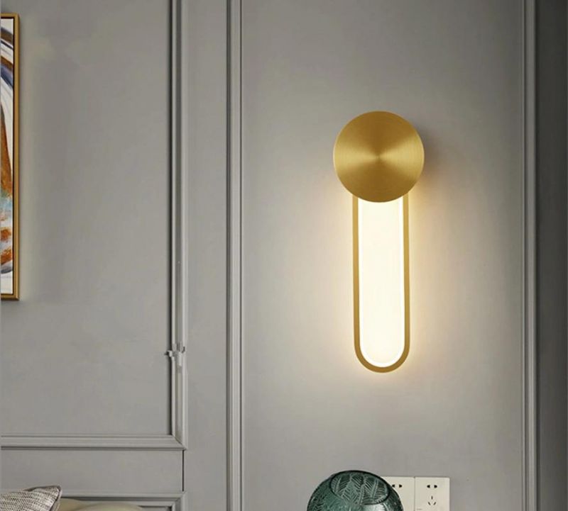 Modern Wall Lamp Lights for Bedroom Bedside Corridor Aisle Copper Wall Lamp (WH-OR-46)