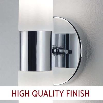 Duo Modern Wall Sconces with Frosted Glass Shades for Bathroom Vanity Chrome