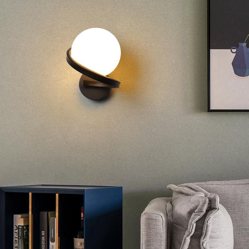 Simple and Modern Creative LED Bedroom Bedside Lamp Wall Lamp Staircase Hallway Glass Light