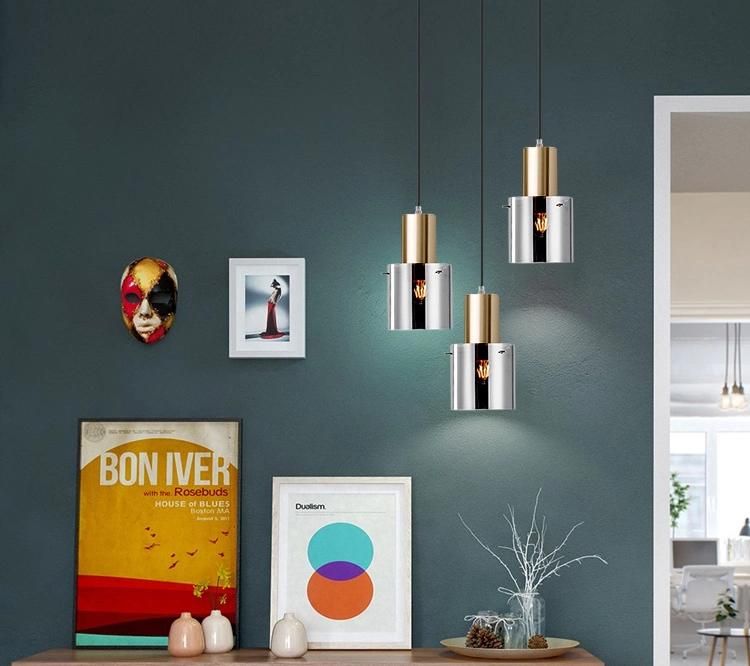 Rose Gold /Brass Metal and Smoek Glass Hanging Pendant Light Lighting for Kitchen/ Dining Room