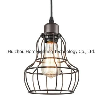 Jlc-7014 Oil Rubbed Bronze Hanging Pendant Light Loft Wire Cage