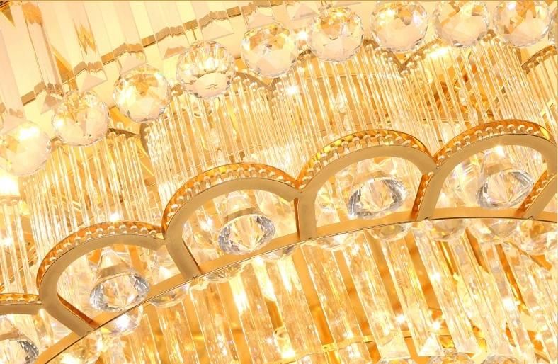Wholesale Gold Round/Square K9 Crystal LED Ceiling Lighting Zf-Cl-017