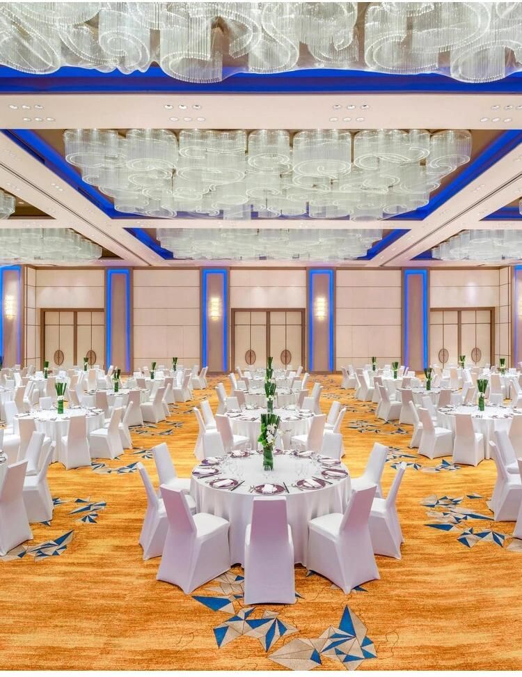 White Luxury Modern Stair Hotel Banquet Hall Large Glass Project Custom Chandelier