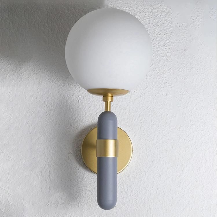 Luxuery Post Modern White Glass Wall Lamp for Bedside Living Room Hotel Stday Room