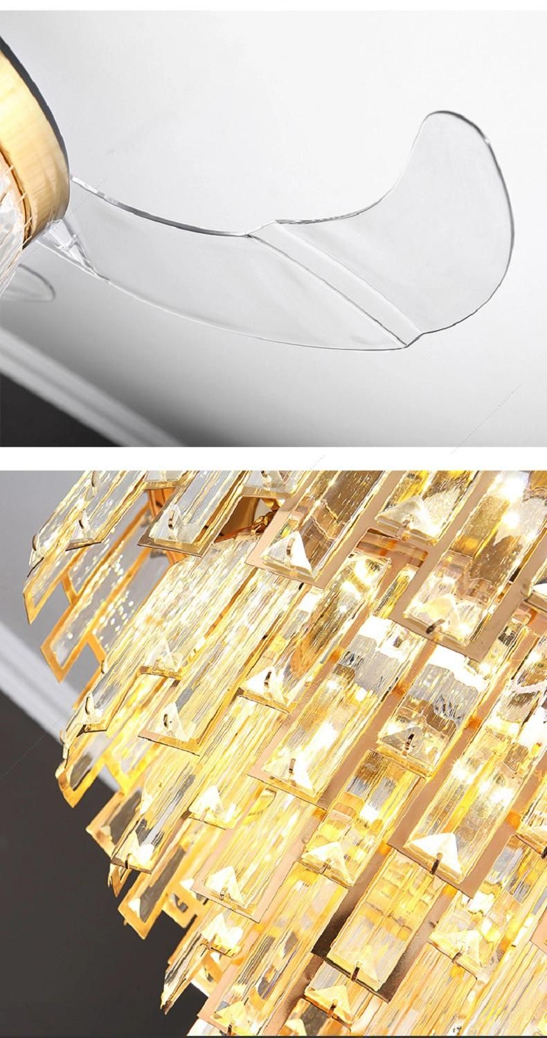 LED Modern Crystal ABS Gold Ceiling Fan. LED Ceiling Light