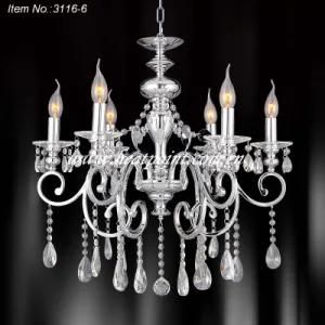 6-Light Crystal Chandelier Pendant with 40W/60W Lamp