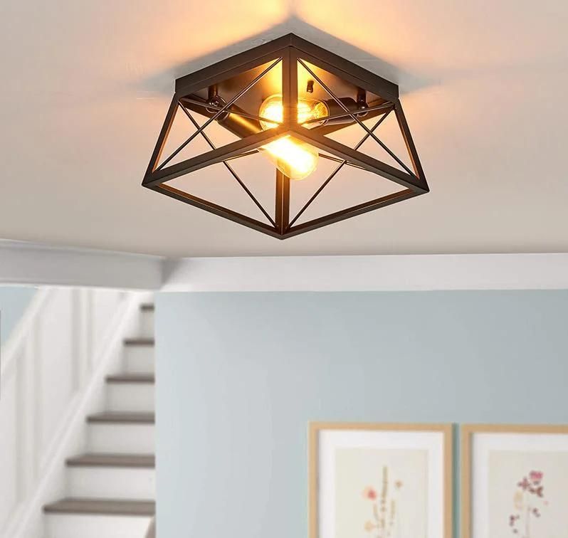 American Retro Industrial Ceiling Lamp Farmhouse Hallway Black Ceiling Lights (WH-LA-34)