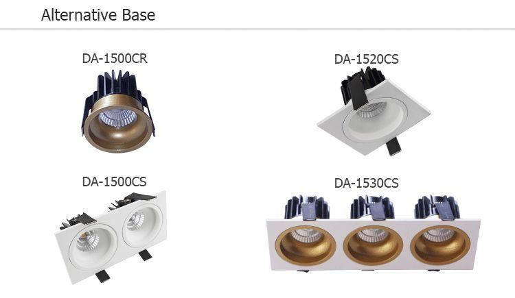 3X10W 3X15W Triple Head Indoor Lighting Fixture COB LED Spotlight Recessed Downlight