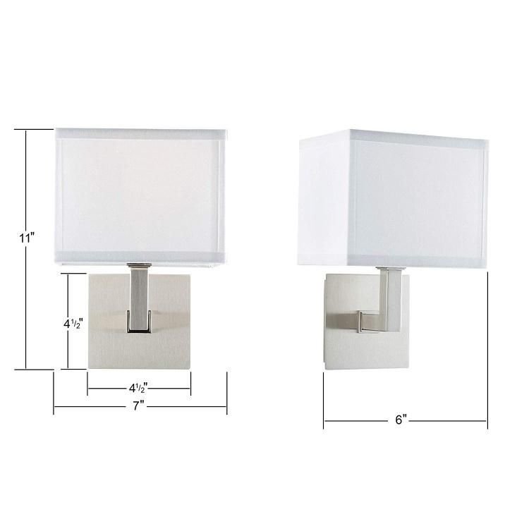 Jlw-H042 Uplight White Fabric Shade E27 Wall Sconce Light