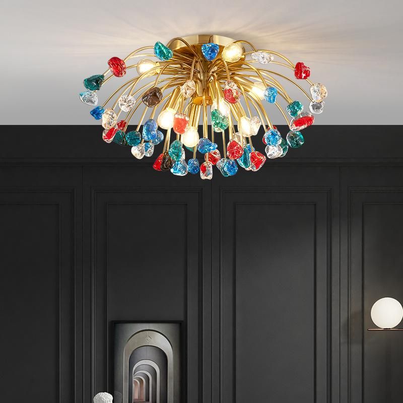 Modern Colorful Crystal Ceiling Chandeliers for Bedroom Living Room LED Round Ceiling Lamp (WH-CA-51)