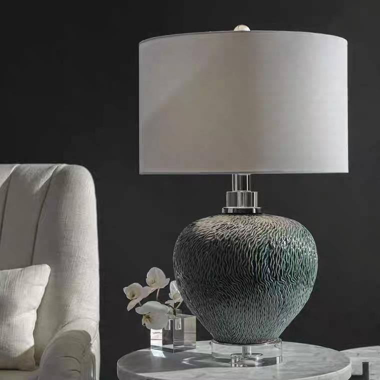Table Lamp American Style Simple Import New Ceramic Crystal Study Living Room Villa Creative Lamp