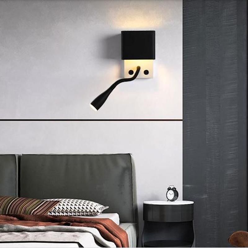 Bedside Lamp Reading Light Modern Simple Study Bedroom Hotel Guest Room Wall Lamp