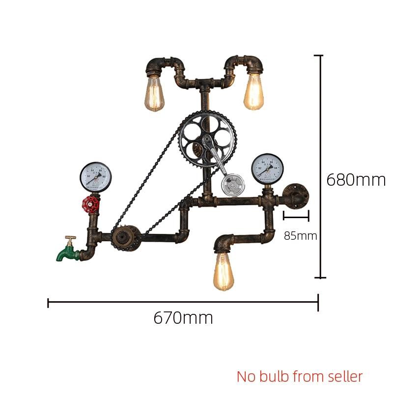 Vintage Retro Loft Industrial Wind Light Personality Water Pipe Wall Lamp (WH-VR-24)