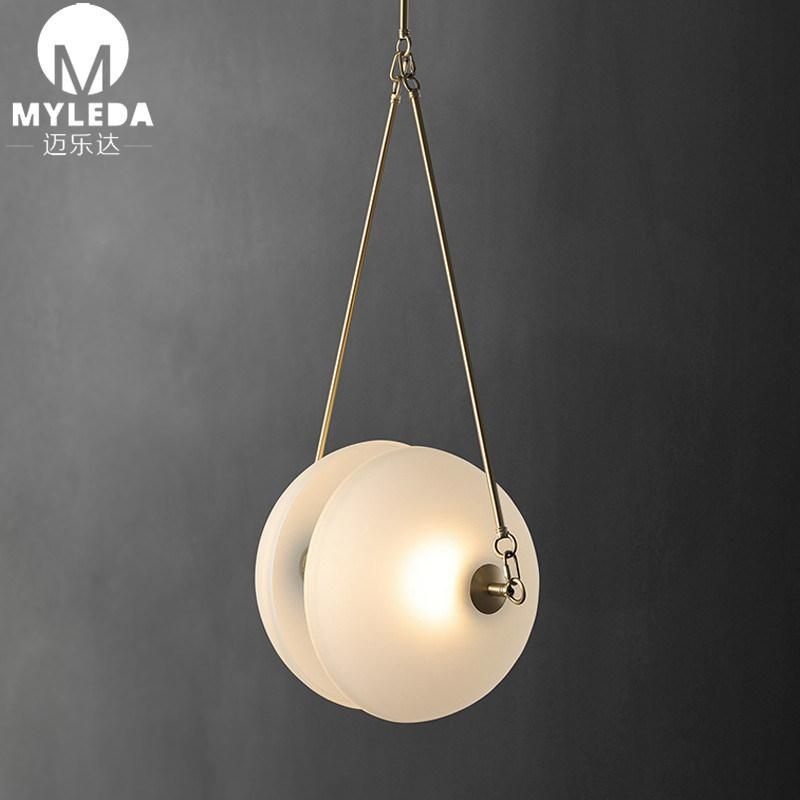 Modern Simple Brass Glass Pendant Lighting Light for Children Room, Dining Room, Kitchen or Bedroom.