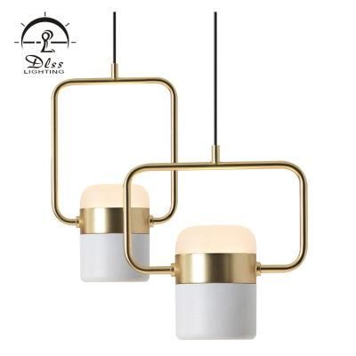 Square Wire Acrylic Diffuser LED Nordic Pendant Lighting