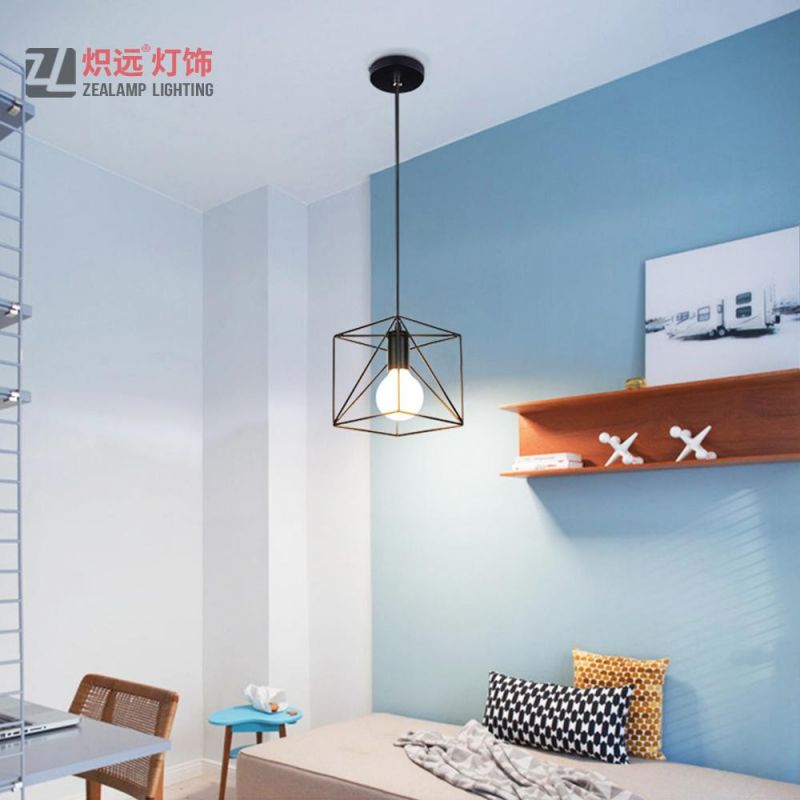 Modern Simple Lighting Coffee Shop Art Decor Suspension Iron Pendant Lamp