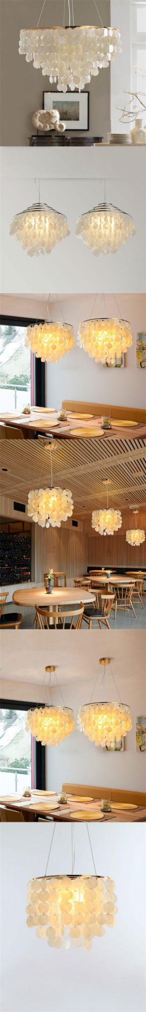 Modern Shell Chandelier Gold Chrome Metal Living Room Restaurant Hanging Light Fixtures Hotel Hall Hanglamp Luminaire Suspension