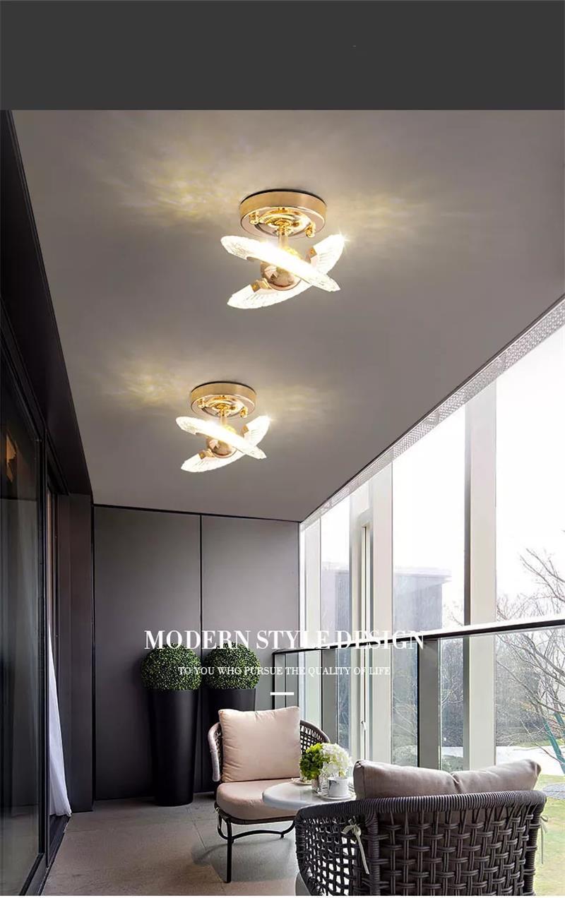 Nordic Modern LED Lighting Hotel Restaurant Crystal Ceiling Light