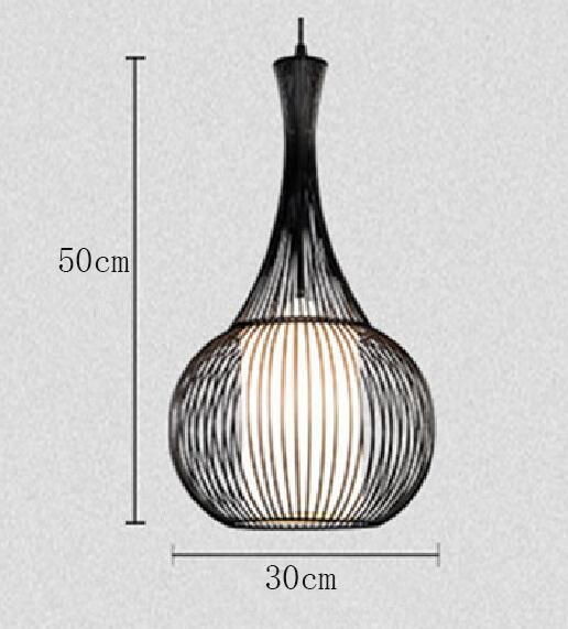 Black Chandeliers Iron Cage Hollow American Living Room Bar Decorative Industrial Chandelier (WH-VP-81)