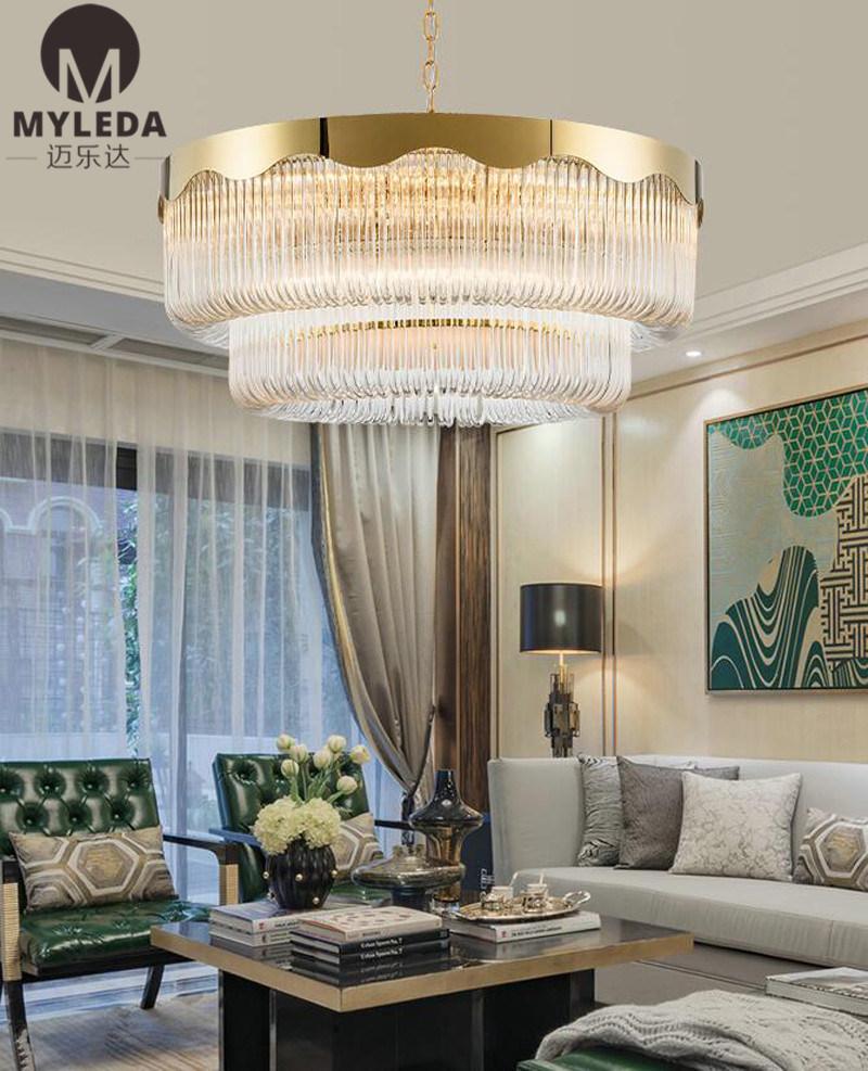 Decorative Art Design Interior Design Glass Strip Decorative Ceiling LED Pendant Lamp