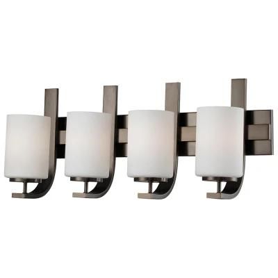 Four Light Opal Glass Bath Wall Vanity Light Fixture