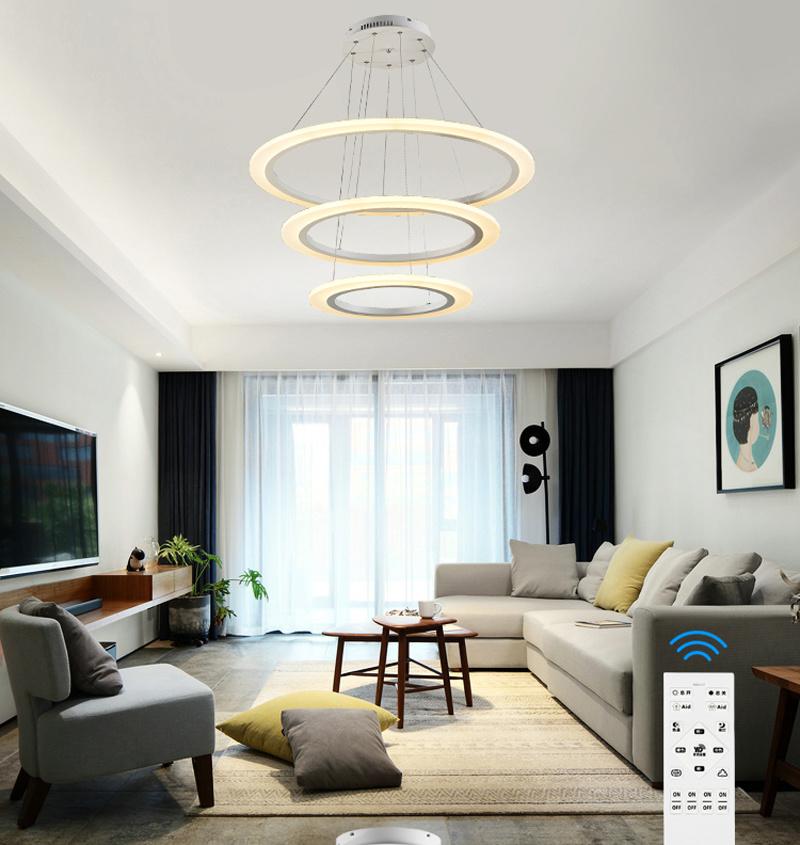 Modern Restaurant Round Ring Chandeliers LED Pendant Light