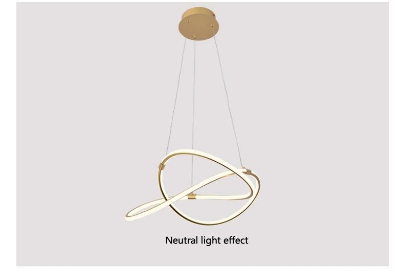 New Style Golden Creative Ring Design Acrylic LED Chandelier Chandelier Lamp