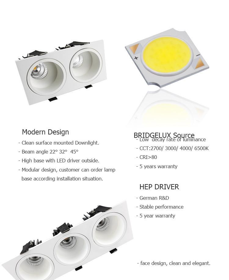 LED COB Spotlight Anti-Glare 10W 15W CCT4000K Ceiling Indoor Lighting Downlight