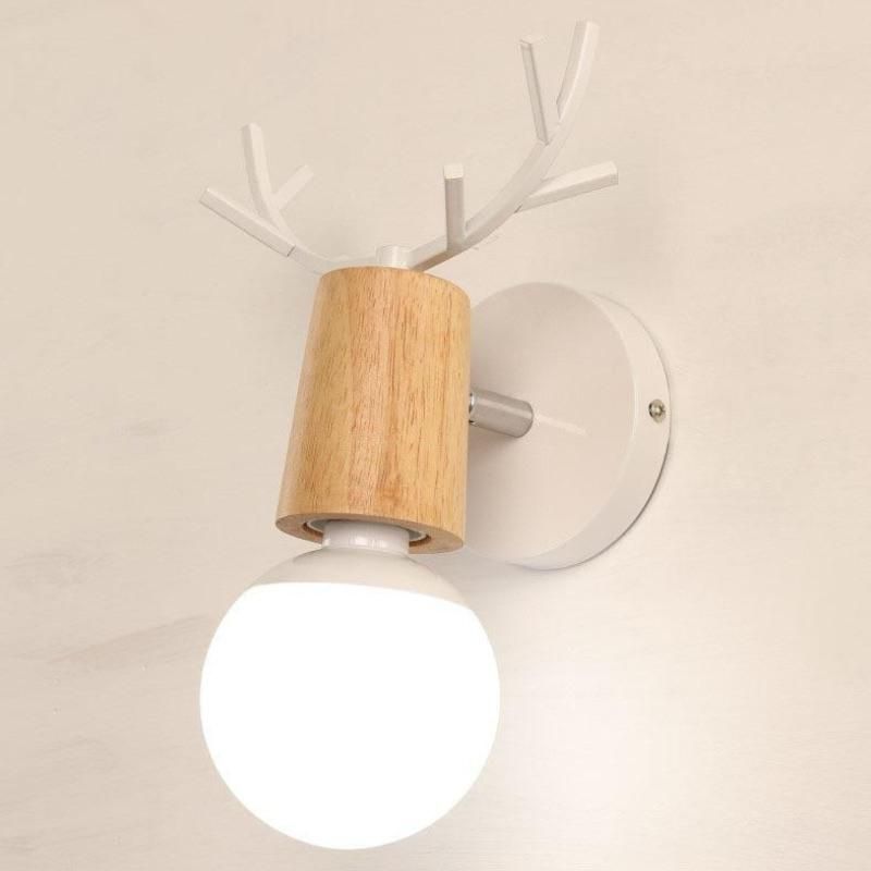 Modern Minimalist Antler Log Wall Lamp for Children′s Room Background Wall