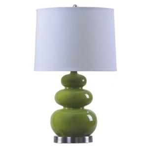 Light Chartreuse Ceramic Table Lamp with Metal Base for Hotel/Home
