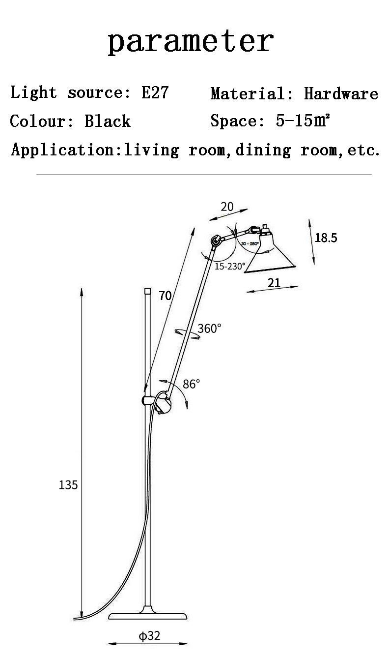 Simple Floor Lamp Study Bedroom Creative Lamp Stand Light Lamp for Living Room (WH-MFL-172)