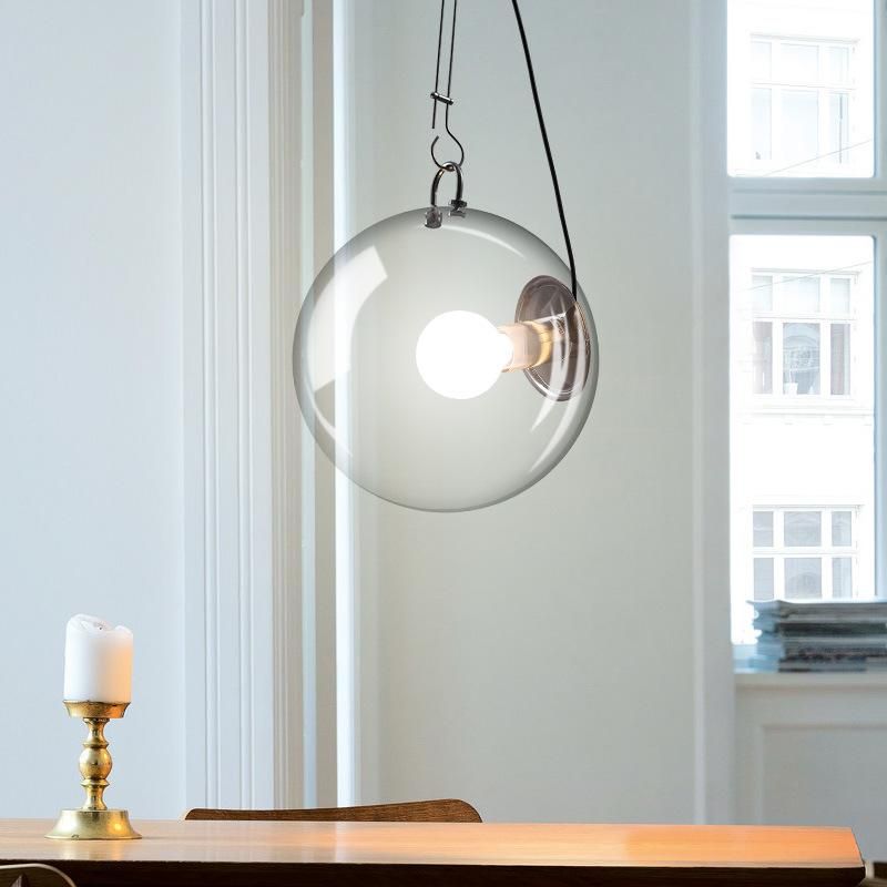 Gallery Glass Ball Pendant Lamp for Indoor Home Kitchen Dining Room Hanging Light (WH-GP-10)