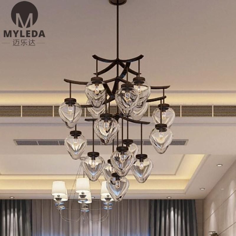 Custom Made Luxury Large Decorative Crystal Glass Chandelier for Hotel
