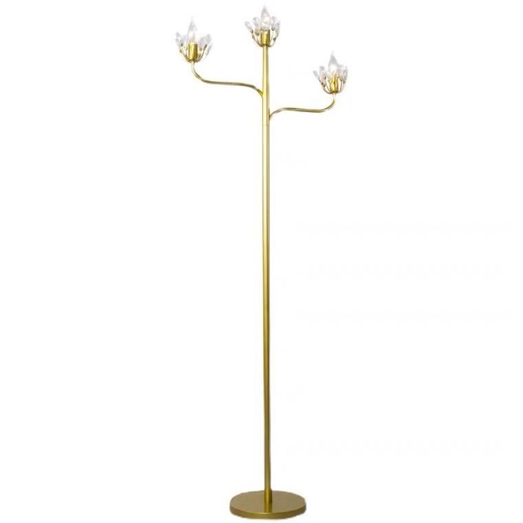 American Simple Floral Floor Lamp Retro Designer Study Bedroom Living Room Vertical Crystal Desk Lamp Energy Saving Lamp