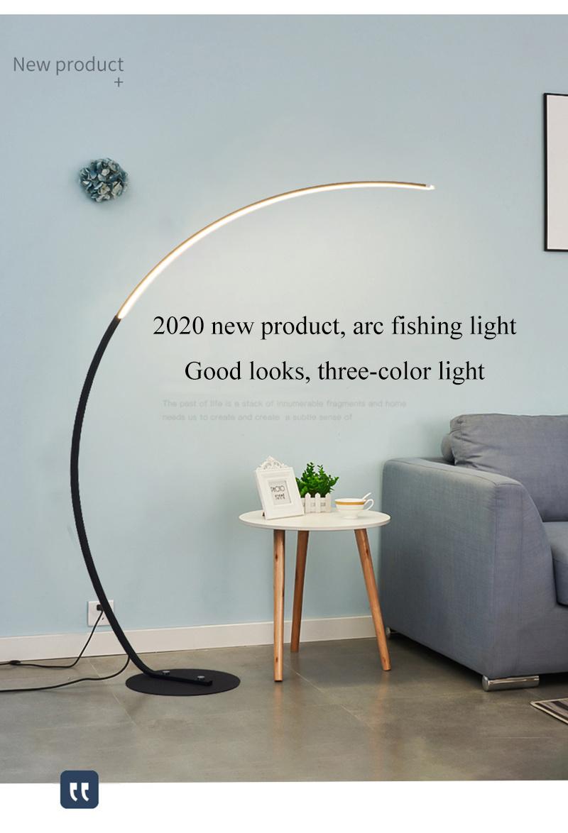 Arc Floor Lamp Dimmable APP Control Colorful Black White Corner Floor Lamp Bedroom Decor Stand Lighting (WH-MFL-16)