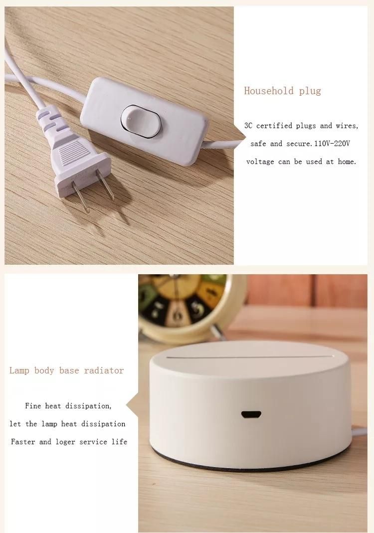 Creative Bedroom Cartoon Kids USB Bedside Lamp Table Lamp Holiday Gift Small LED 3D Night Light