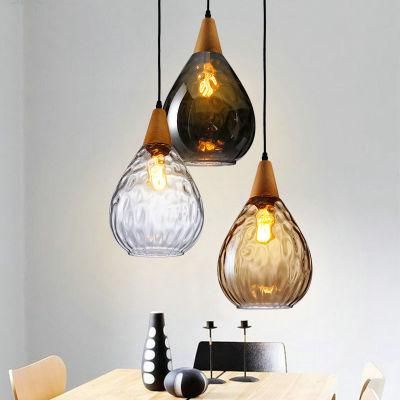 Nordic Glass Pendant Light for Living Room Water Drop Shape Hanging Lamp