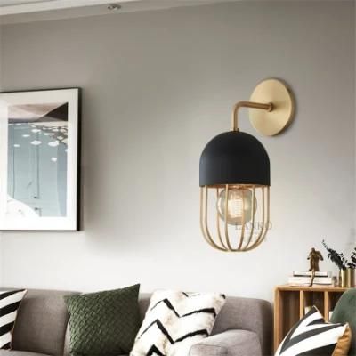 Post Modern Iron Lantern Black Gold Wall Lamps Haley Wall Sconce (WH-OR-192)