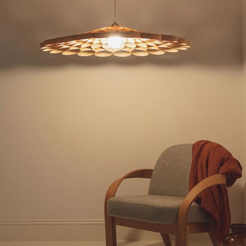 Vintage Floral Wooden Chandelier Dining Room Restaurant Kitchen Pendant Lamp