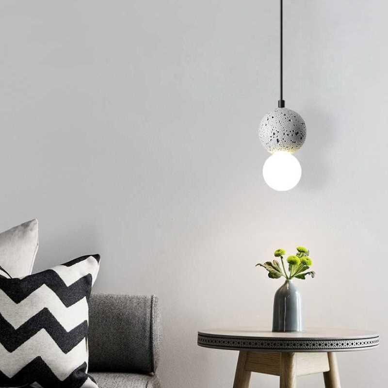 Simple Modern Resin Glass Ball Pendant Lights Industrial Bedroom Bedside Cafe Bar Lights (WH-AP-265)