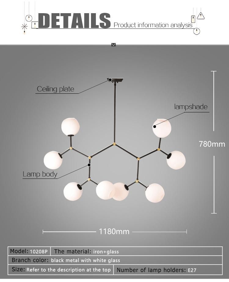 Wholesale Glass Ball Chandelier European Style Indoor Decor Pendant Light