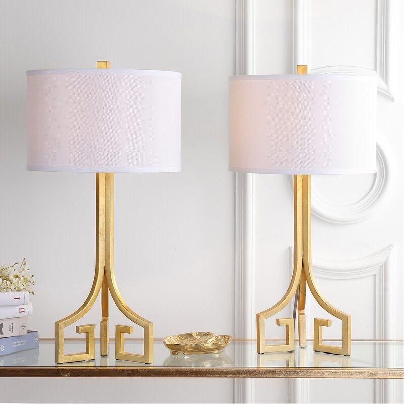 High Quality Hotel Home Decorative Gold Base Fabric Shade Modern LED Table Lamp