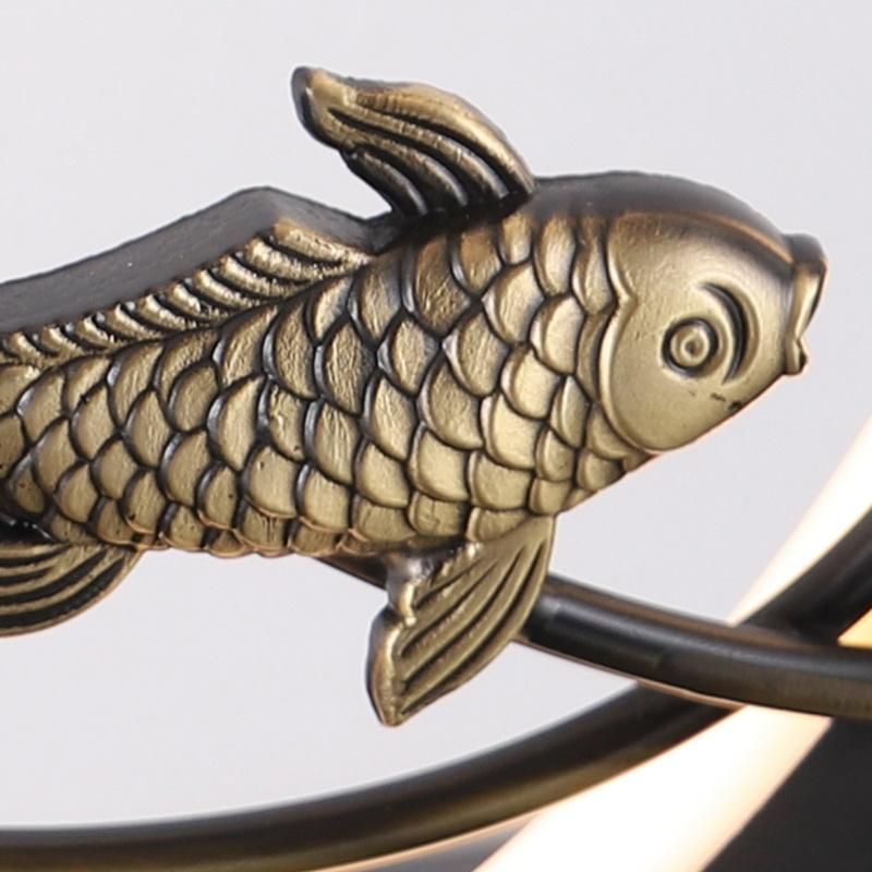 Chinese Japanese Style Fish Design Vintage Table Lamp Desk Lamp