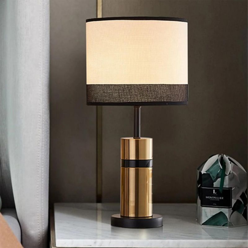 Modern Metal Fabric Lampshade Table Lamp Bedroom Bedside Reading Lights Home Hotel Office Decorative Lamparas
