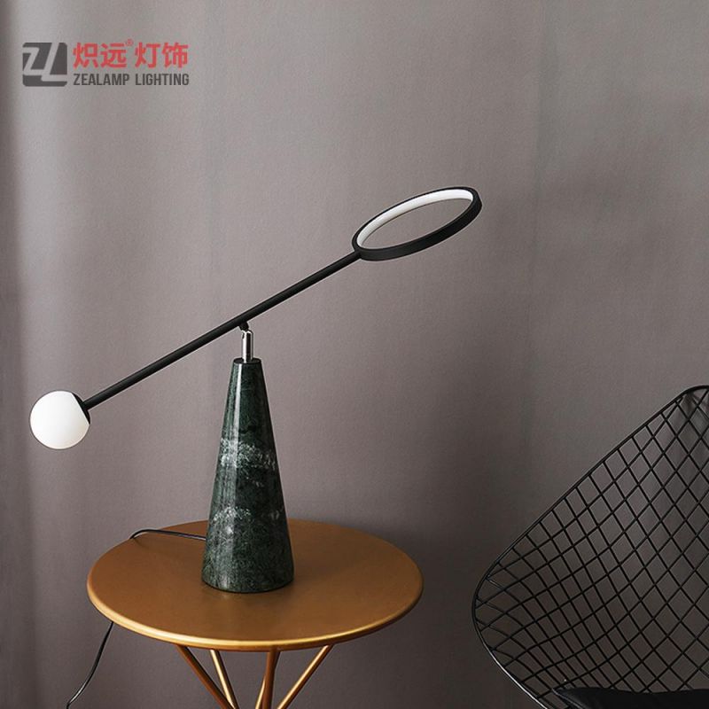Modern Green Marble Bedside Lamp Table Lamp Study Room Standing Light