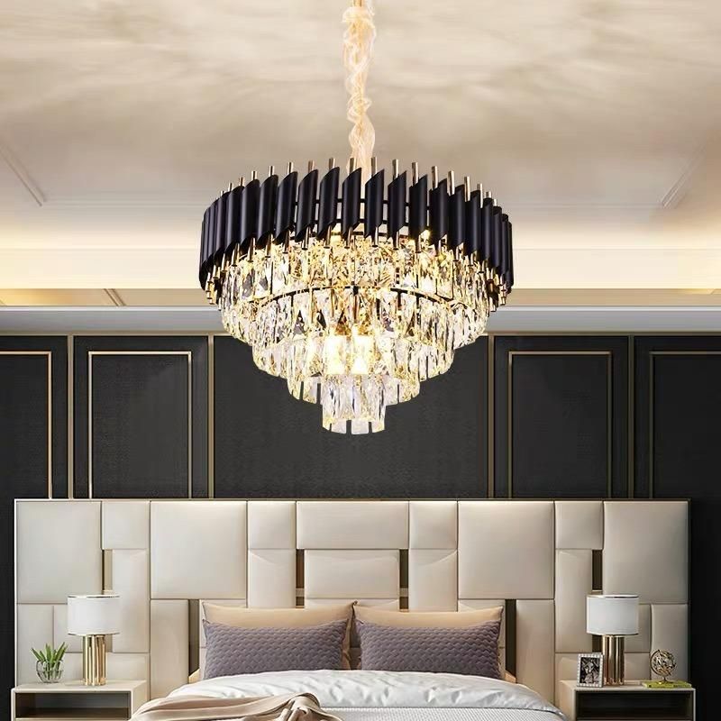 Chandelier Light Luxury Silver Modern Chandelier Colgante Restaurant Wood Surface