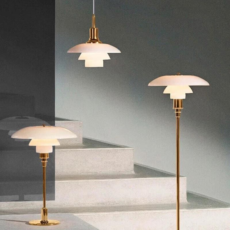 Umbrella Shade Vintage Style Household Table Lamp Nightstand Light Lamp