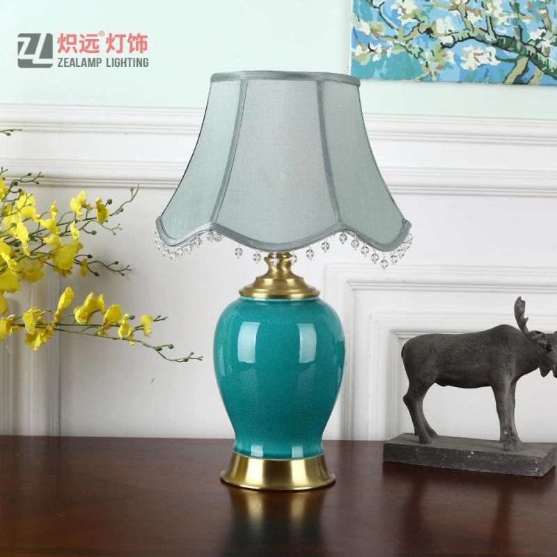 Zealamp Lighting Ceramic Lamps Blue Table Light Handmade (TL8038)