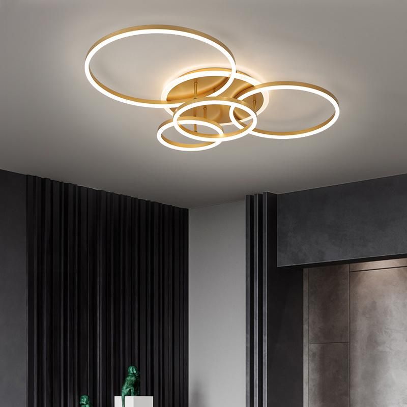 Polycyclic Design Golden Ceiling Lamp Living Room Lamp Hotel Lamp LED