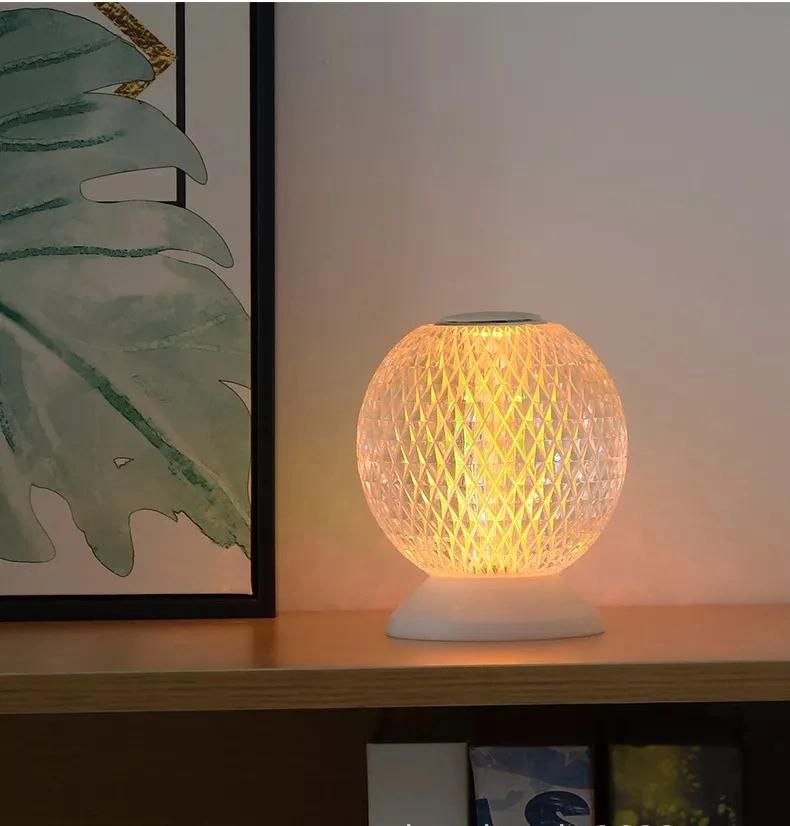 Bedroom Bedside Lighting Creative Crystal Ball Charging Table Lamp Moon LED Atmosphere Night Light
